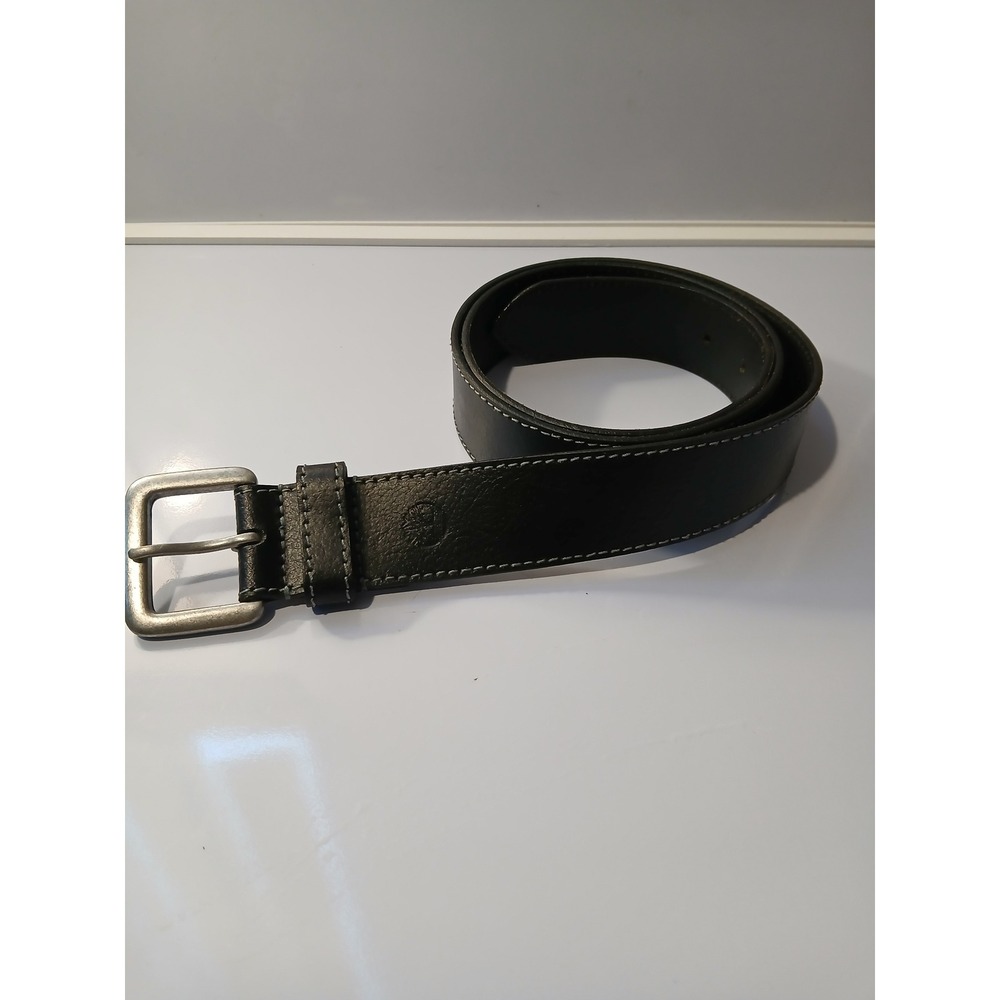 Timberland Black‎ Genuine Leather Casual Belt Silver Buckle Mens Size 34